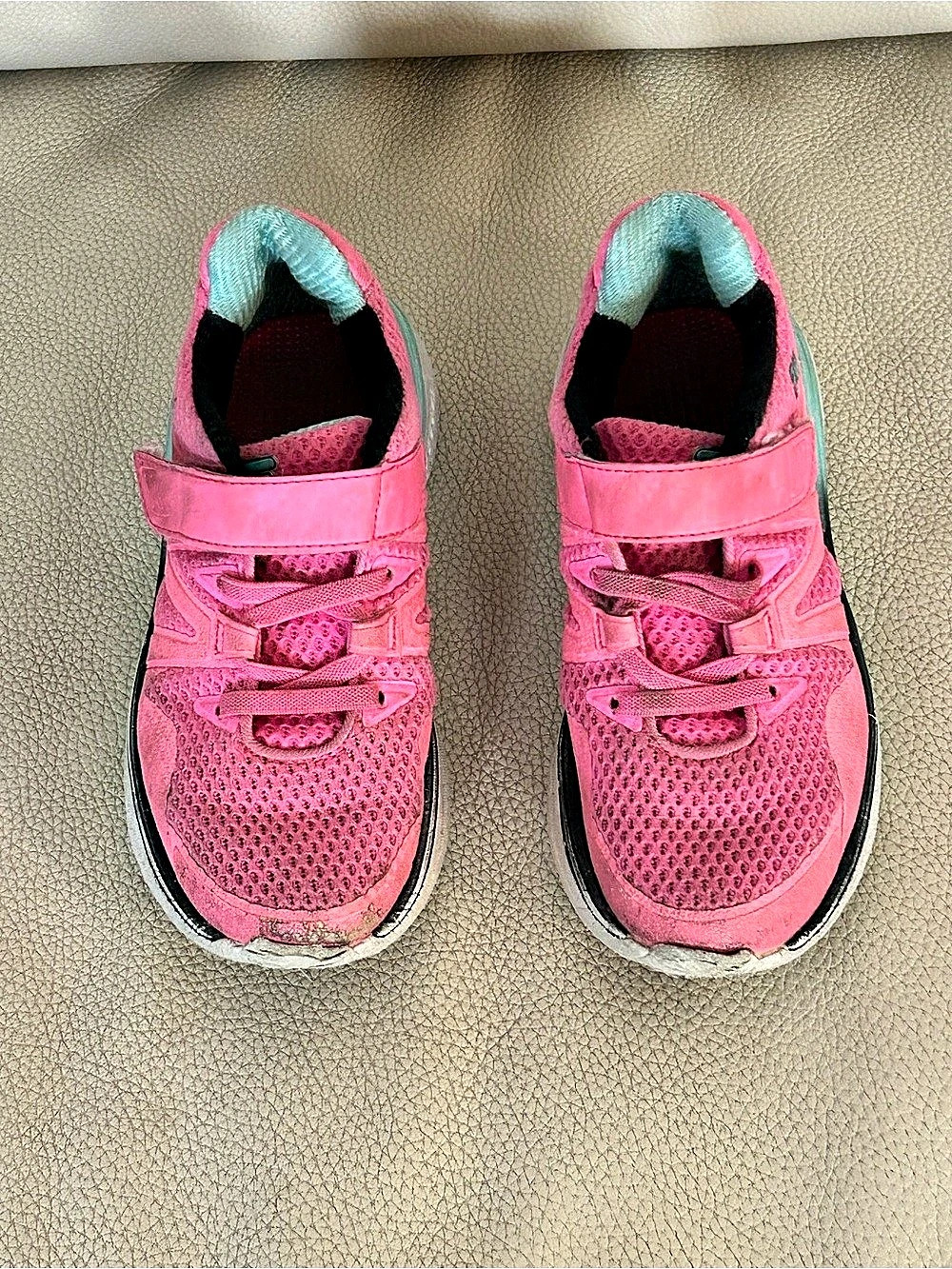 Girls Fila Pink & Green Athletic Sneakers, Size US 1